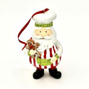 Santa Gingerbread Baker Christmas Ornament 3”